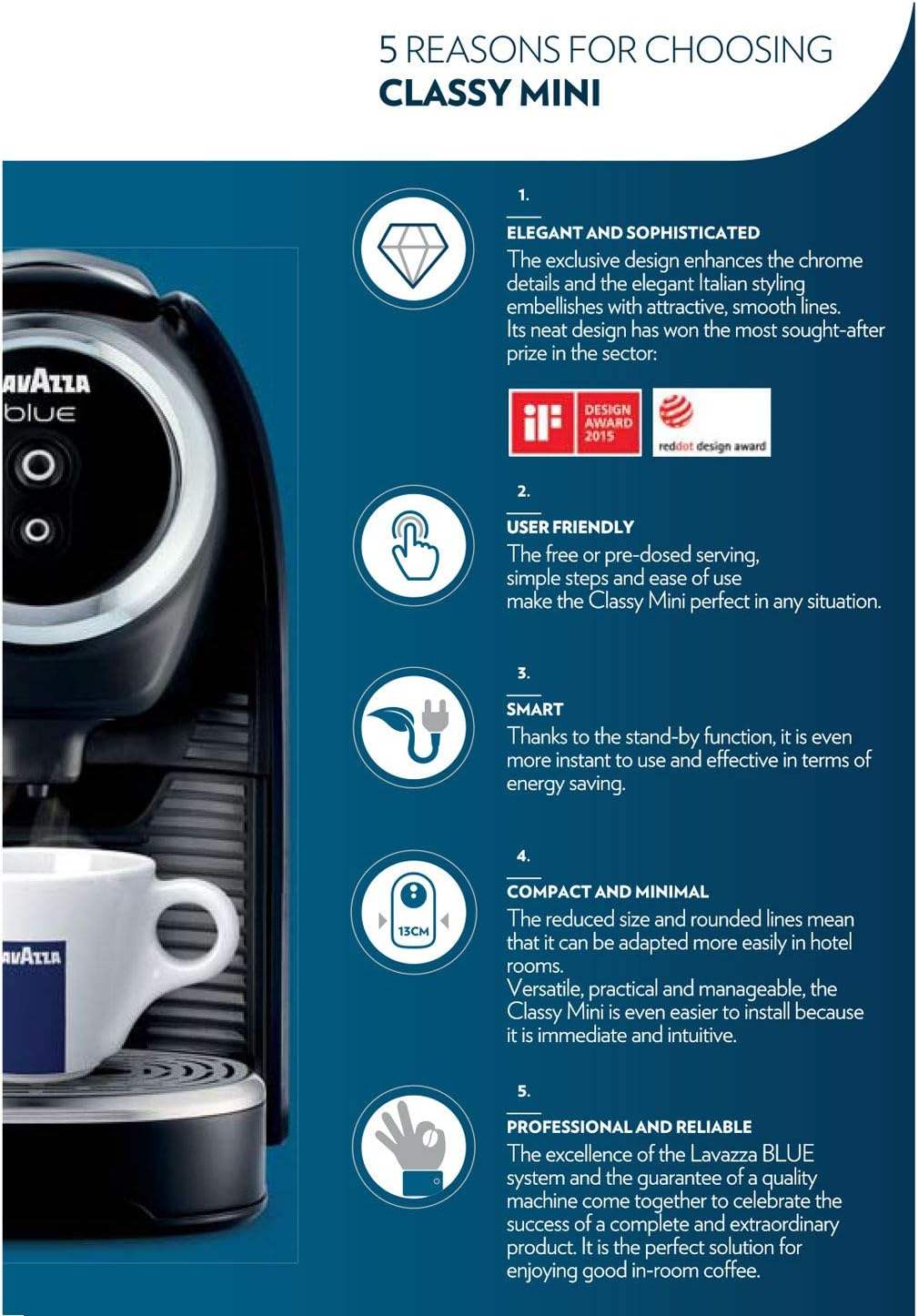 Blue Classy Mini Single Serve Espresso Coffee Machine LB 300 by Lavazza for Unisex - 1 Pc Coffee Machine