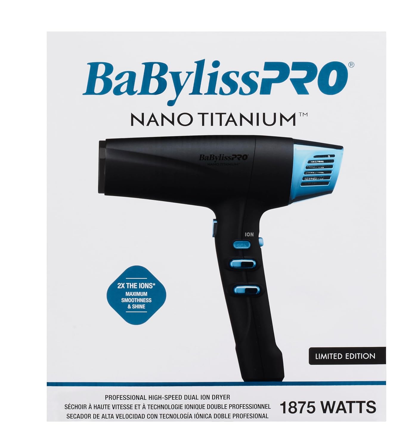 BaBylissPRO BaByliss Pro Limited-Edition Nano Titanium Professional High-Speed Dual Ionic Dryer