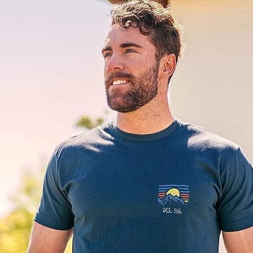 Men Crew Tee - Wanderlsut - Indigo by DelSol for Men - 1 Pc T-Shirt (Large)