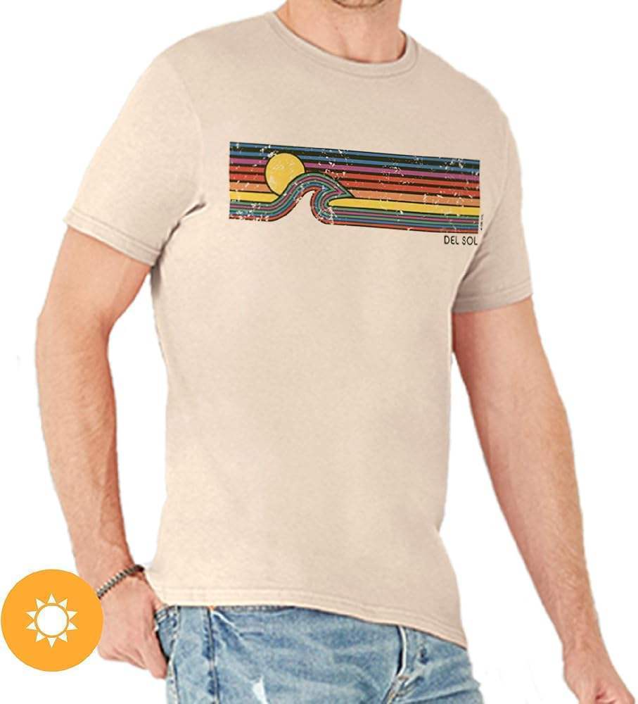Men Crew Tee - Sunset Wave - Grey by DelSol for Men - 1 Pc T-Shirt (3XL)