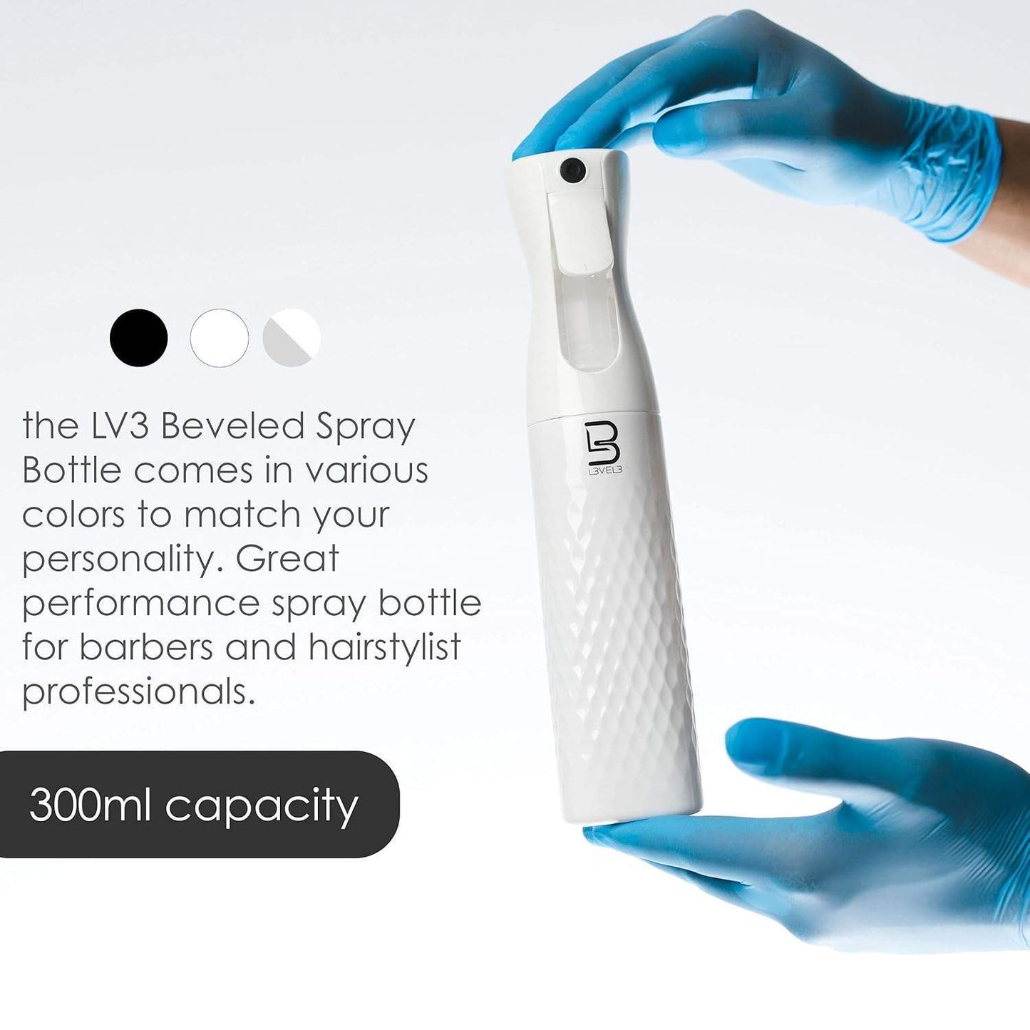 Level3 Lv3 Beveled Spray Bottle (White) L3-LSB003-W