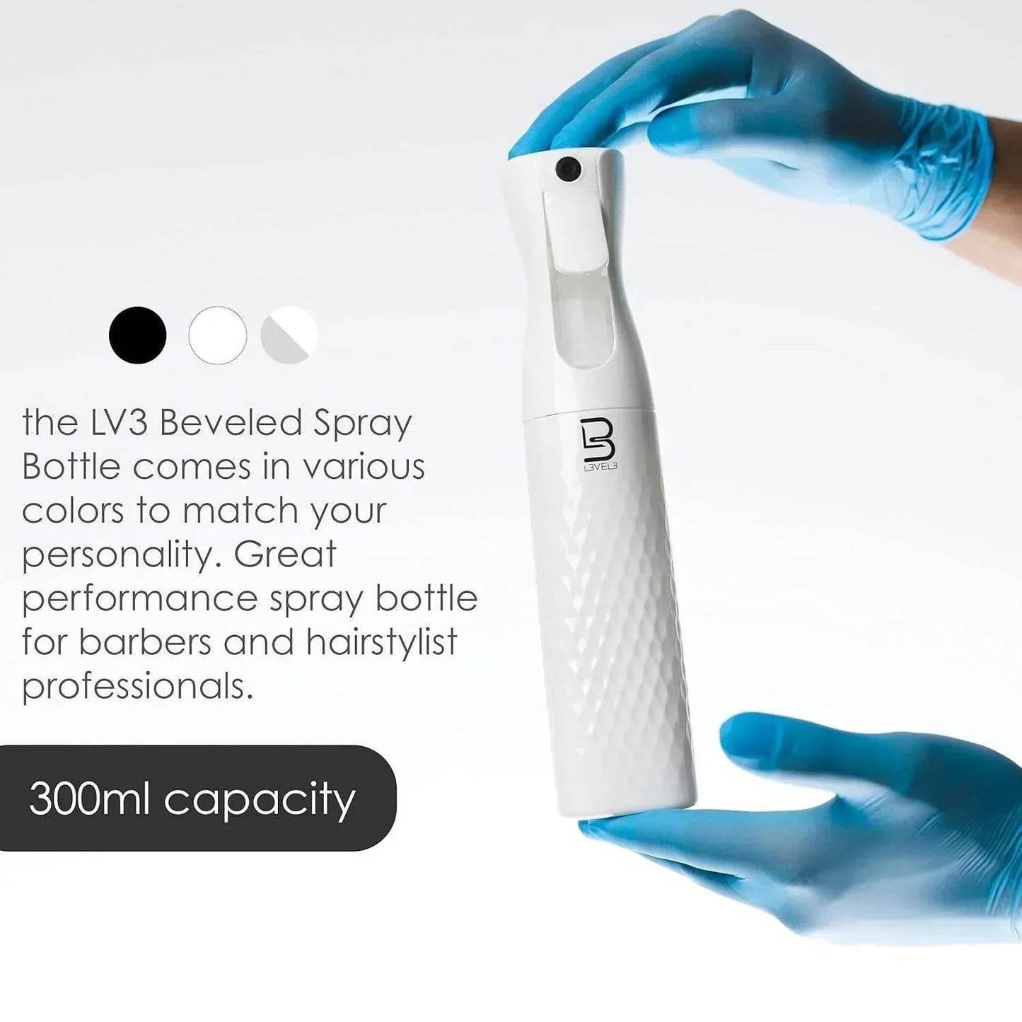 L3VEL3 Beveled Spray Bottle (White) L3-LSB003-W