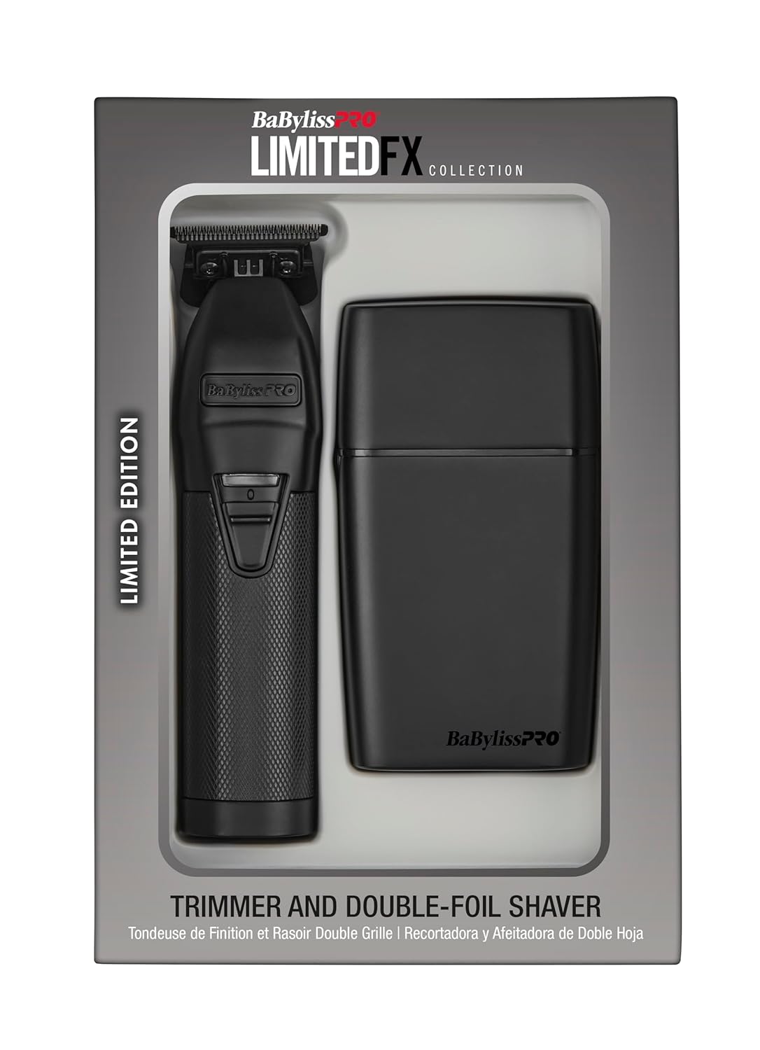 BaBylissPRO LimitedFX Matte Black Trimmer & Double Foil Shaver