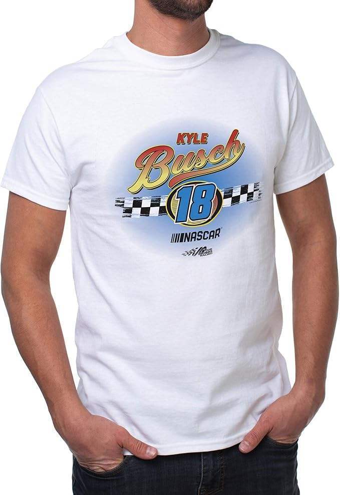 NASCAR Mens Classic Crew Tee - Kyle Busch - 11 White by DelSol for Men - 1 Pc T-Shirt (S)