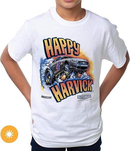 NASCAR Kids Fine Jersey Crew Tee - Kevin Harvick - 10 White by DelSol for Kids - 1 Pc T-Shirt (YS)
