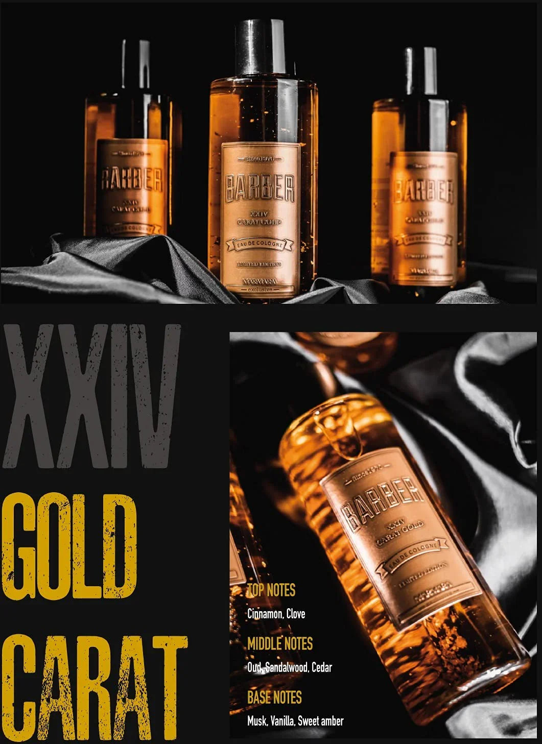 Marmara Barber Multipack Aftershave Cologne 500ml / 16.9 oz - Gold Multipack