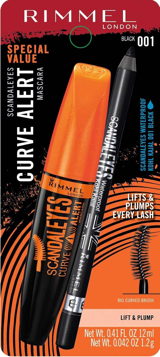 RIMMEL LONDON Scandaleyes Curve Alert Mascara + Bonus Eyeliner - Black