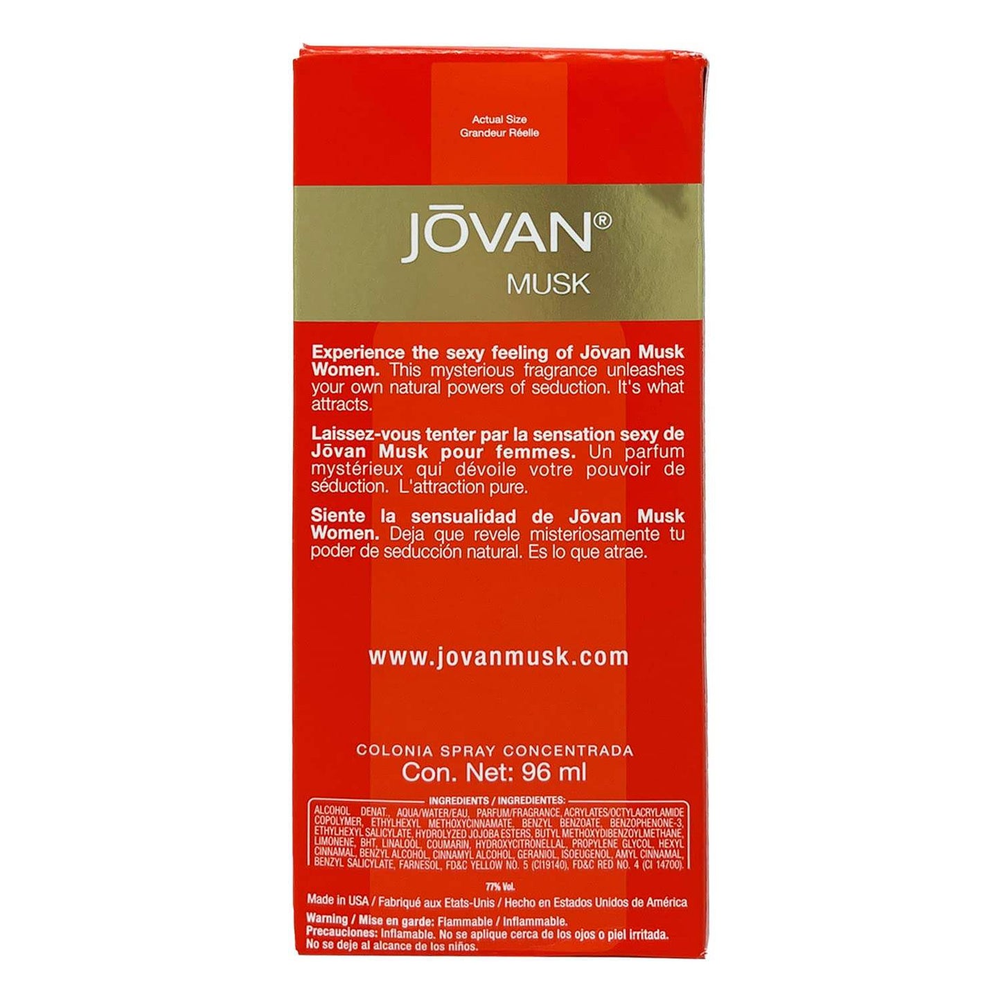 Jovan Musk by Jovan for Women - 3.25 oz Cologne Concentrate Spray