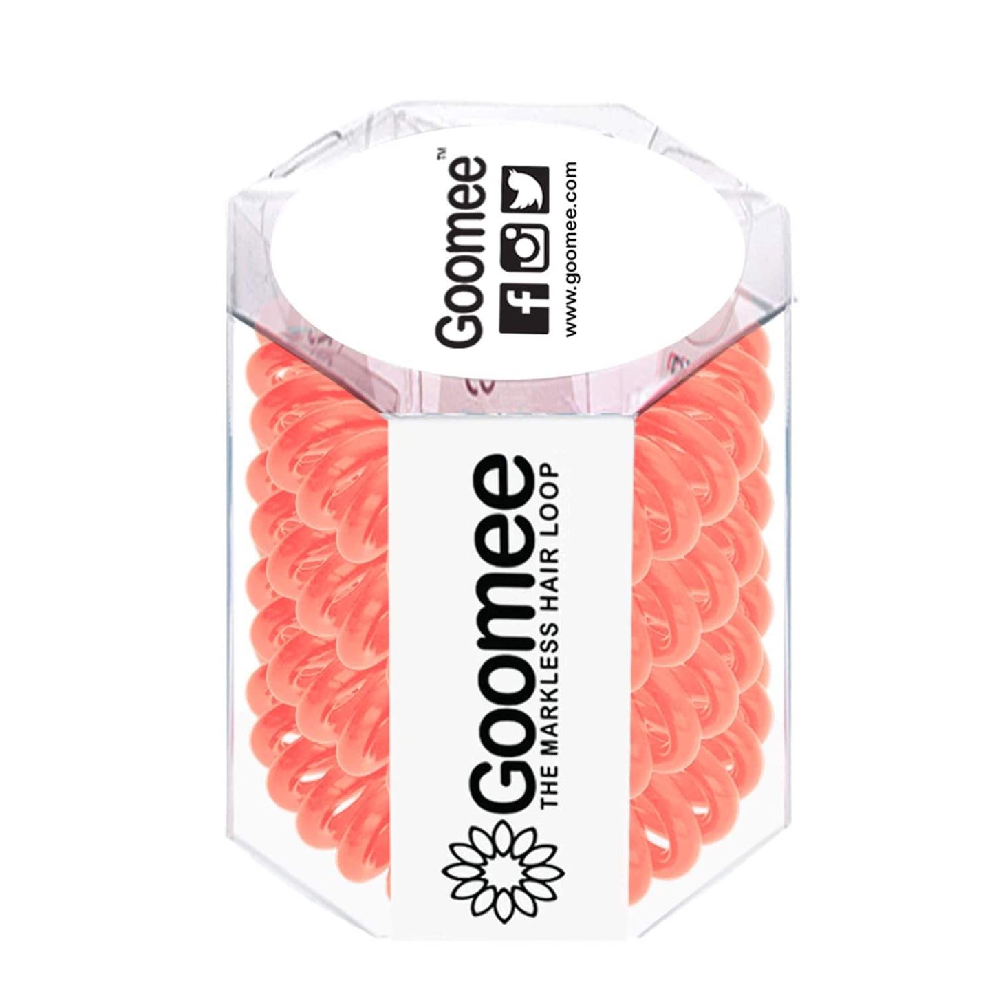 The Markless Hair Loop Set - Peach Paradise by Goomee for Women - 4 Pc Hair Tie