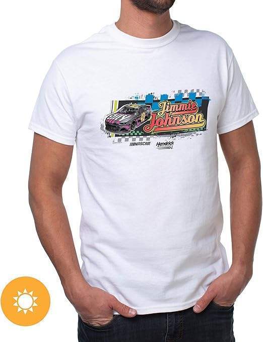 NASCAR Mens Classic Crew Tee - Jimmie Johnson - 6 White by DelSol for Men - 1 Pc T-Shirt (L)