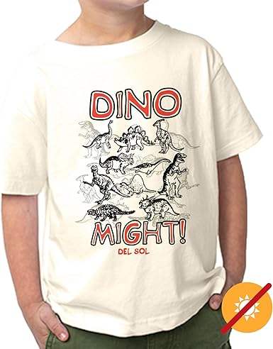Kids Crew Tee - Dino Might - Beige by DelSol for Kids - 1 Pc T-Shirt (2T)