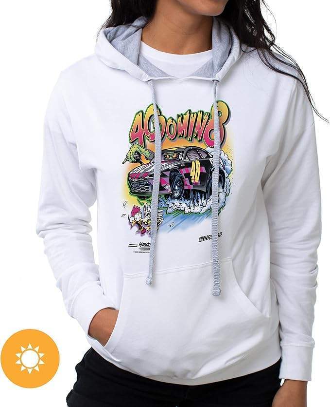 NASCAR Hooded Sweatshirt - Jimmie Johnson - 3 White by DelSol for Women - 1 Pc T-Shirt (L)