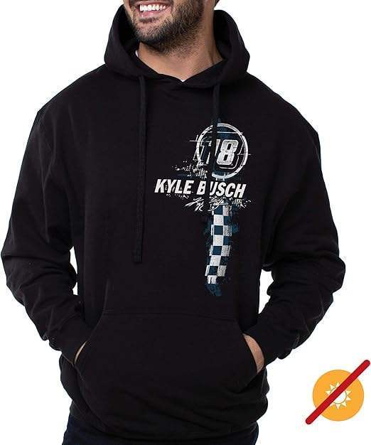 NASCAR Hooded Sweatshirt - Kyle Busch - 8 Black by DelSol for Men - 1 Pc T-Shirt (XL)