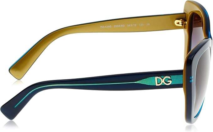 Dolce and Gabbana DG 4260 2958-8G - Top Petroleum On Gold-Grey Gradient by Dolce and Gabbana for Women - 54-19-135 mm Sunglasses