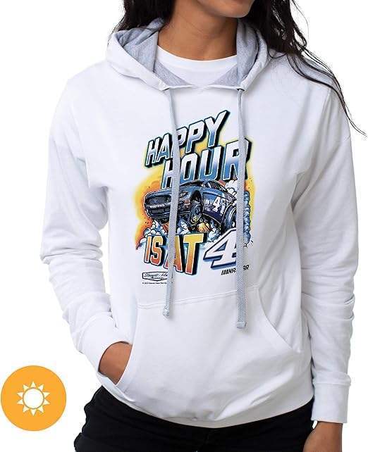 NASCAR Hooded Sweatshirt - Kevin Harvick - 4 White by DelSol for Women - 1 Pc T-Shirt (L)
