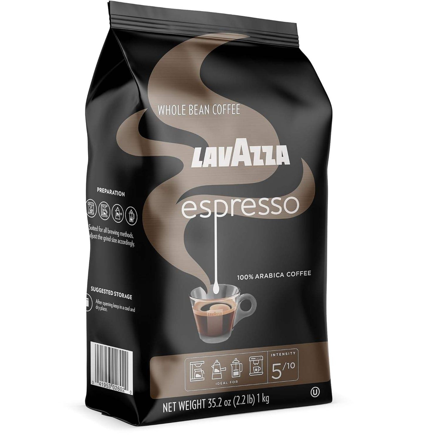 Caffe Espresso Medium Roast Whole Bean Coffee by Lavazza for Unisex - 35.2 oz Coffee
