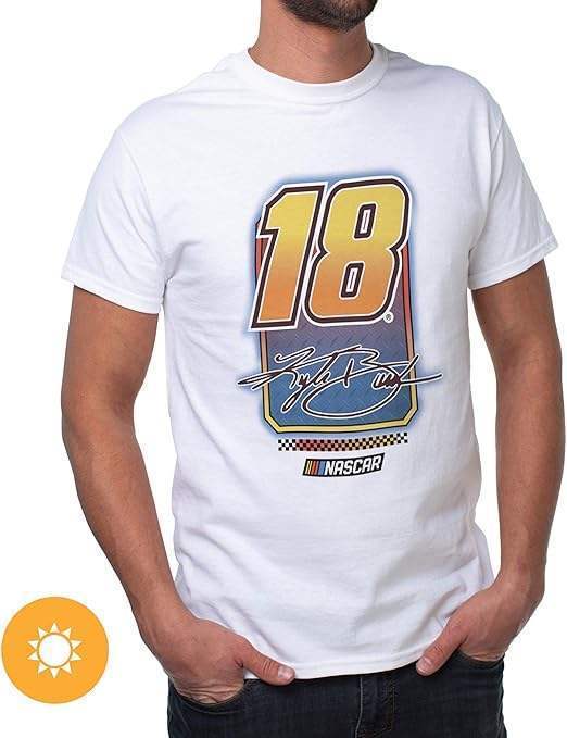 NASCAR Mens Classic Crew Tee - Kyle Busch - 10 White by DelSol for Men - 1 Pc T-Shirt (S)