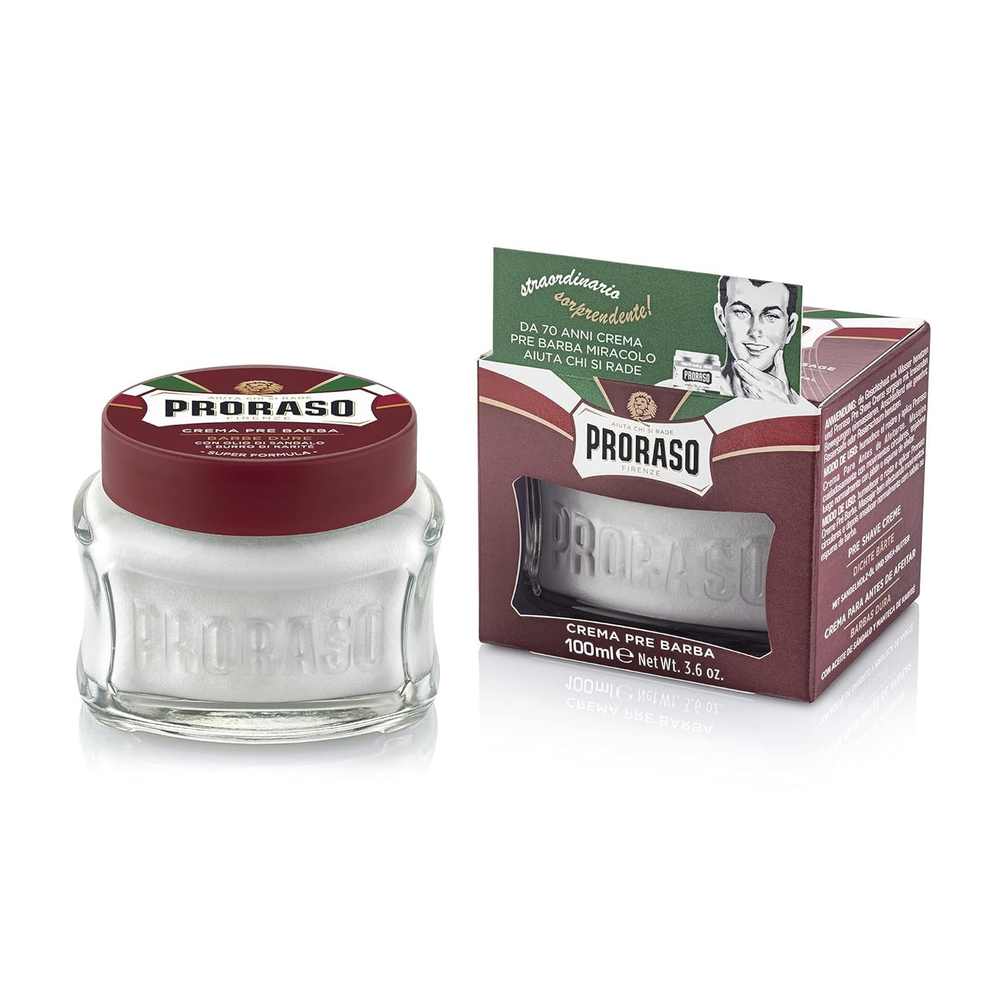 Proraso Pre Shave Cream Sandalwood - Red 3.6 oz Multipack