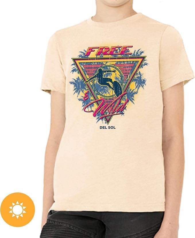 Kids Fine Jersey Tank - Wild and Free - Beige by DelSol for Kids - 1 Pc T-Shirt (YL)