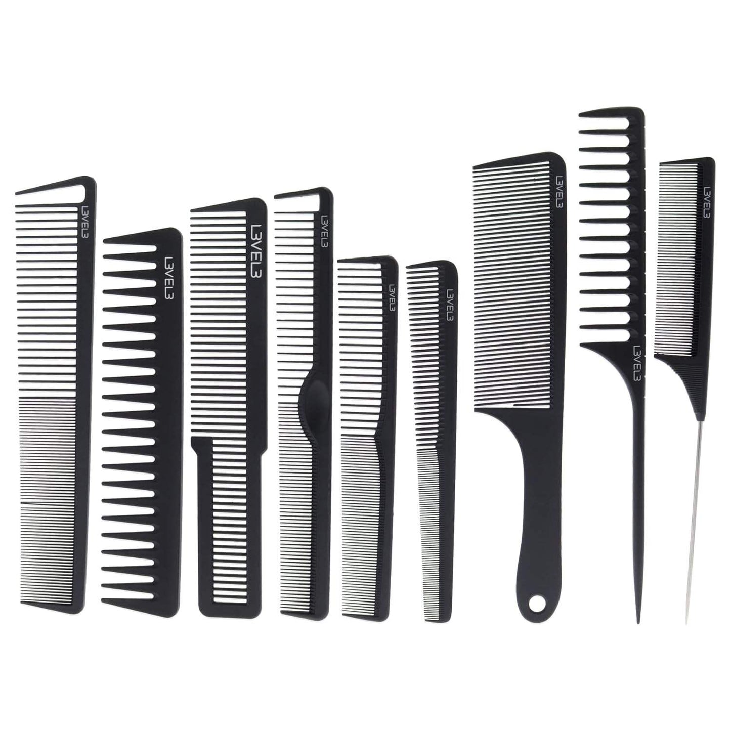 L3VEL3 Hair Comb Set - 9 Pack