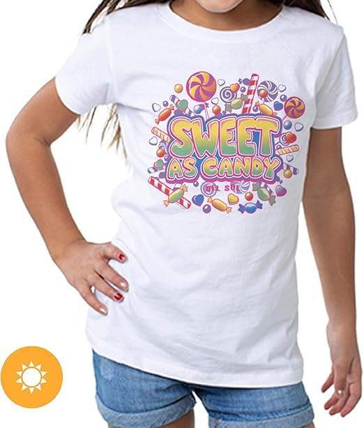 Girls Crew Tee - Sweet As Candy - White by DelSol for Women - 1 Pc T-Shirt (3T)