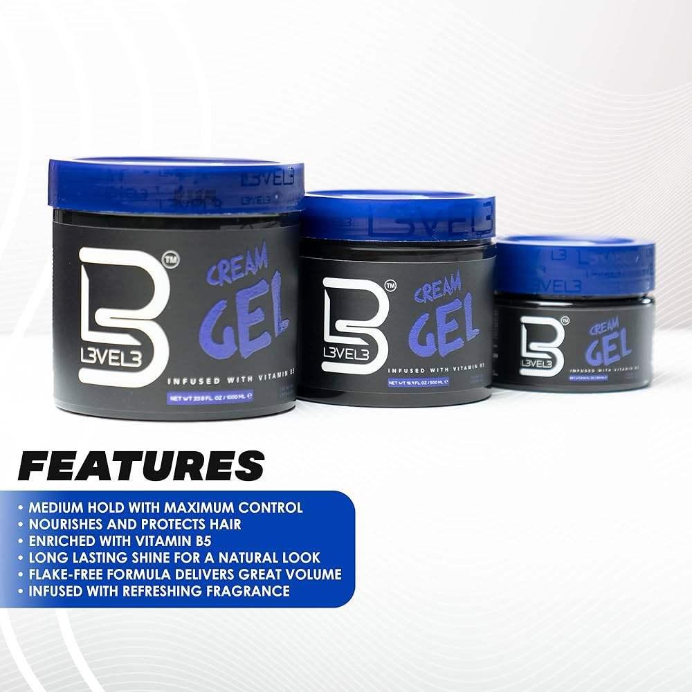 L3VEL3 Hair Gel Cream 500ml / 16.9 oz