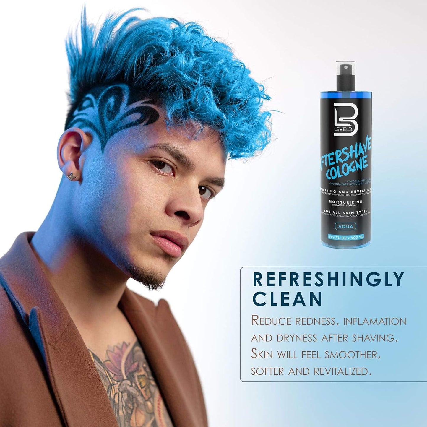 L3VEL3 After Shave Cologne Aqua 13.5 oz