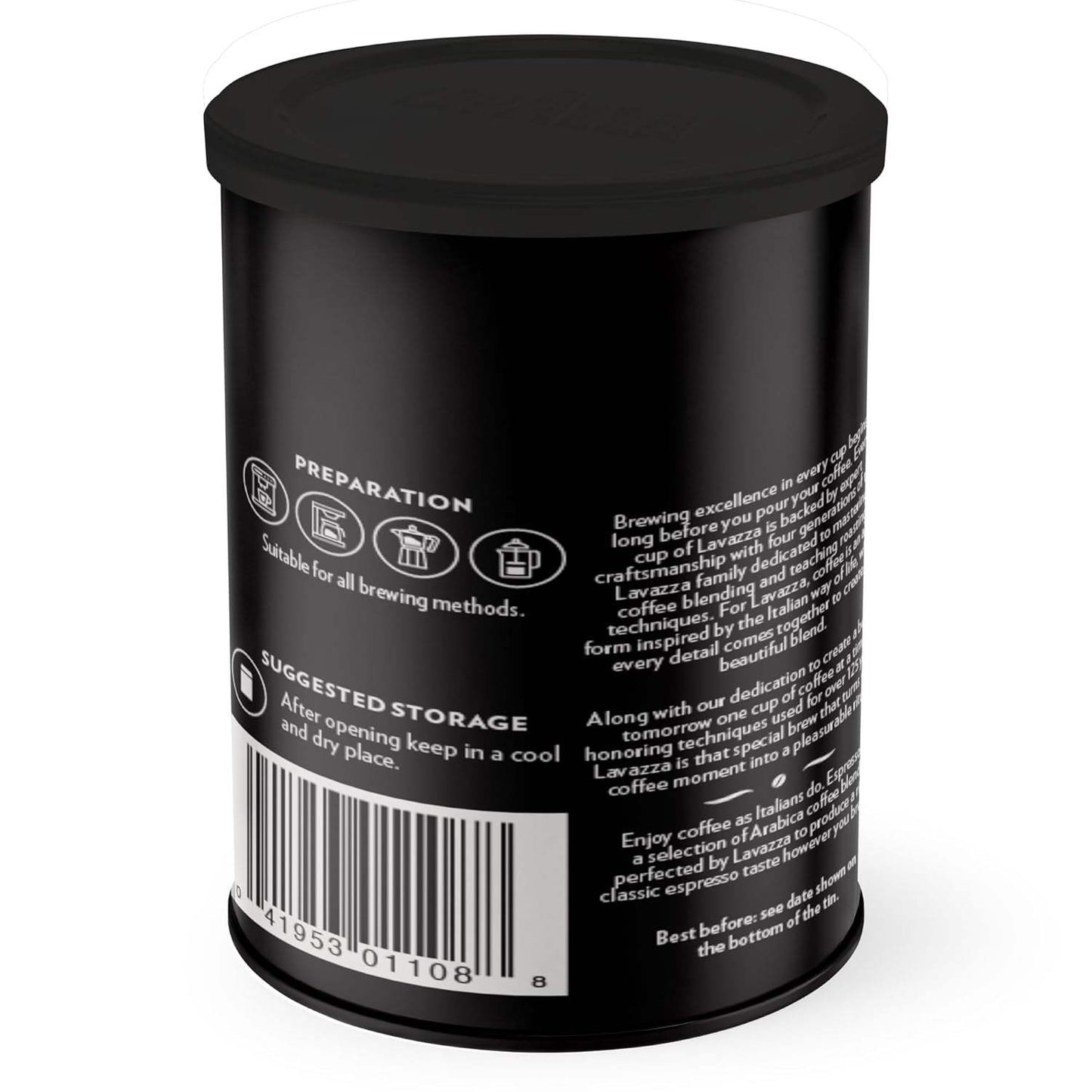 Espresso Decaffeinato Medium Roast Ground Coffee by Lavazza for Unisex - 8 oz Coffee