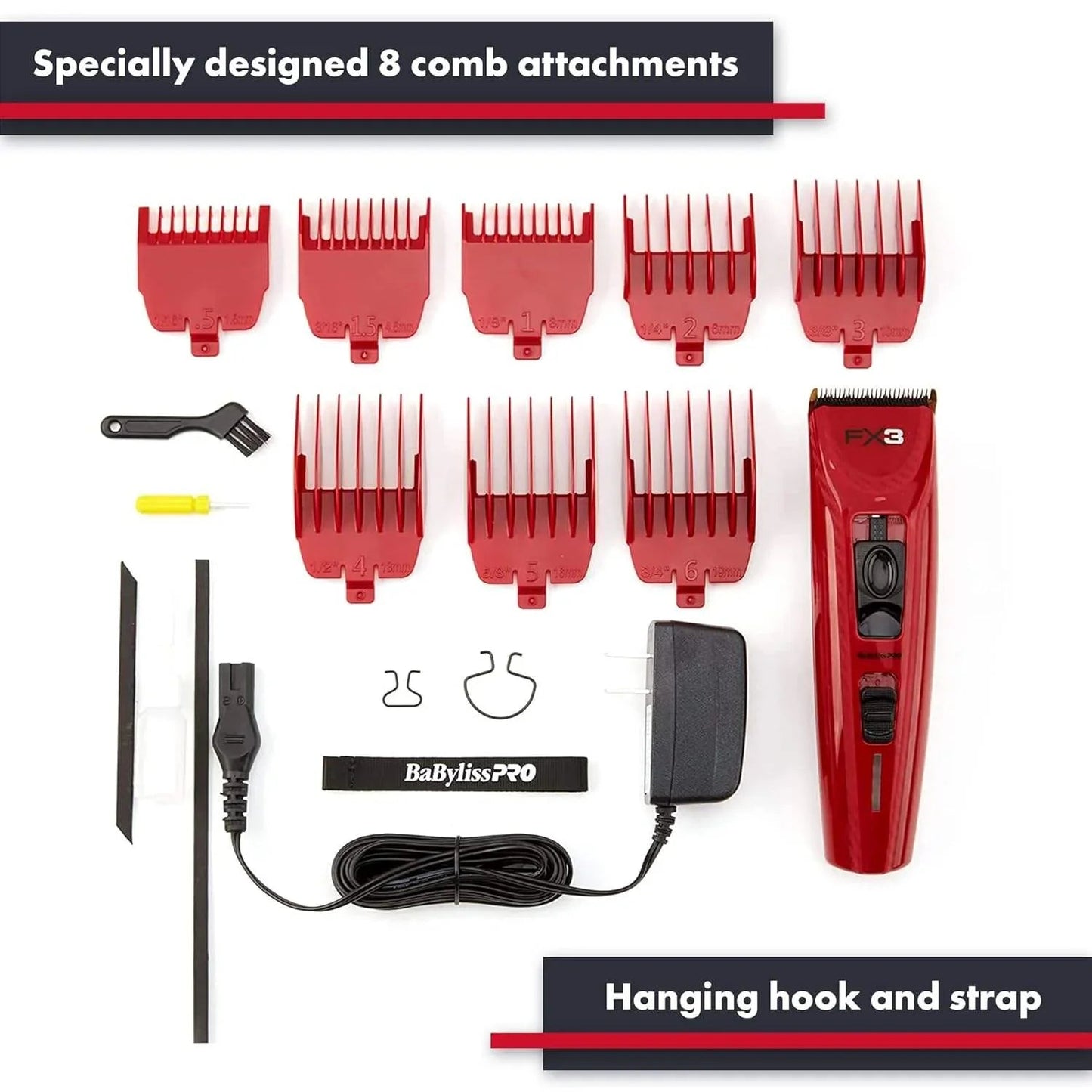 BaByliss Pro Red FX3 High Torque Cordless Clipper