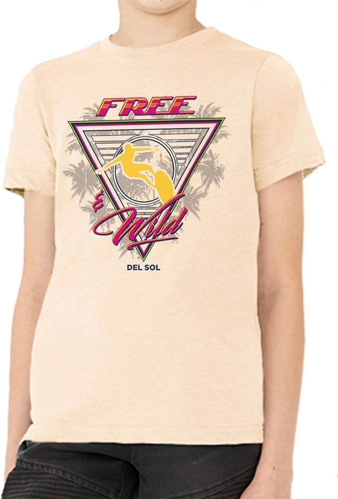 Kids Fine Jersey Tank - Wild and Free by DelSol for Kids - 1 Pc T-Shirt (YXS)