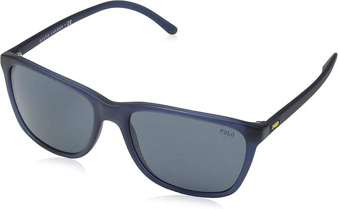 Polo Ralph Lauren PH 4108 5276-87 - Matte Crystal Blue-Blue Grey by Ralph Lauren for Men - 57-17-145 mm Sunglasses