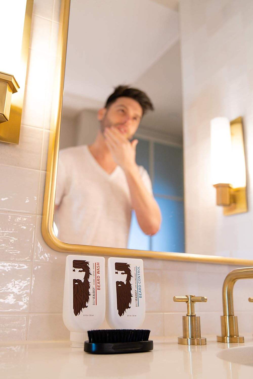 Beard Envy Kit by Billy Jealousy for Men - 3 Pc 3oz Beard Wash, 3oz Beard Control, Brush