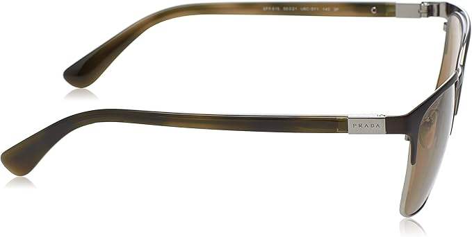 Prada SPR 61S U6C-5Y1 - Grey-Gunmental Brown Polarized by Prada for Men - 52-21-140 mm Sunglasses