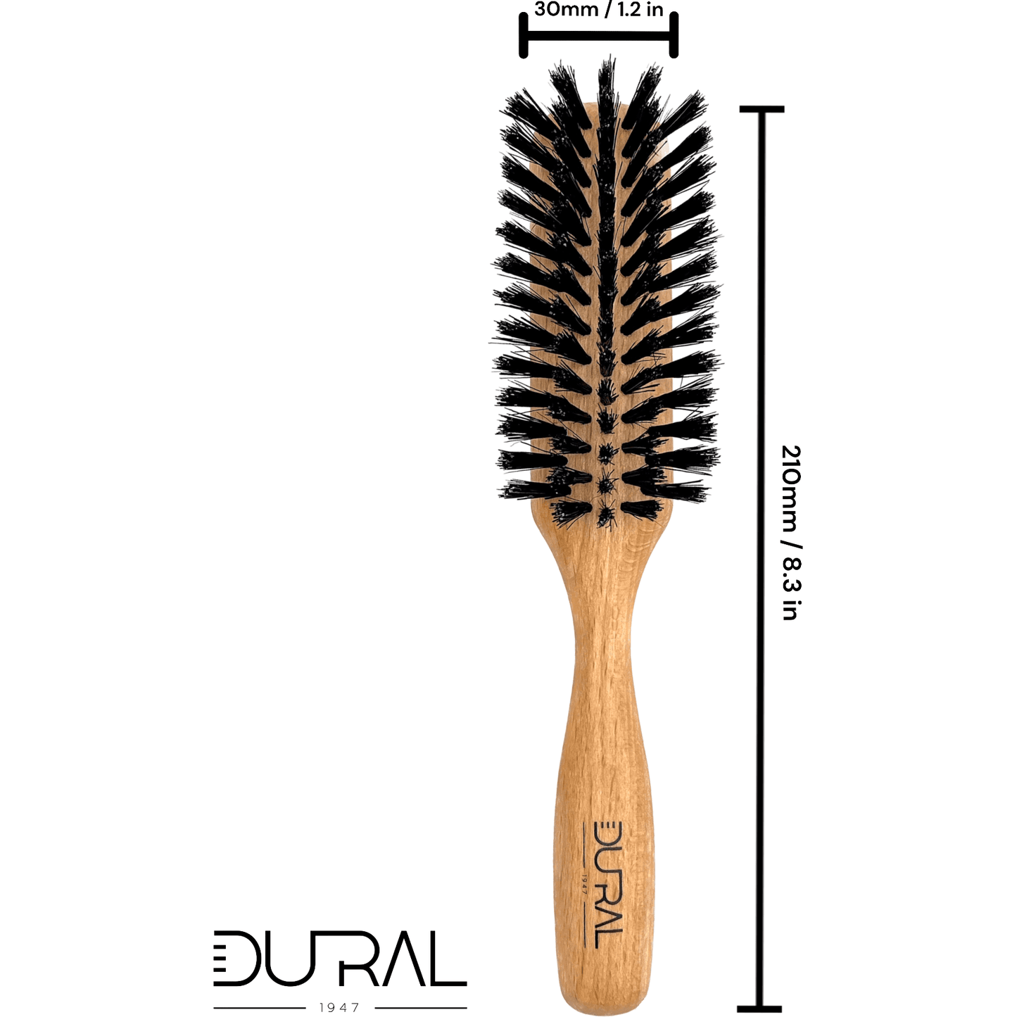 Dural Hair Brush 5 Rows Beech Wood Oiled Wild Boar Bristles