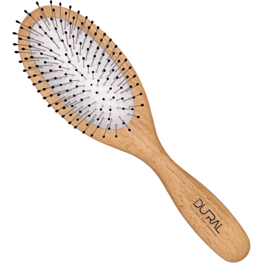 Dural Rubber Cushion Beech Wood Hair Brush, Steel Pins with Ball Tips