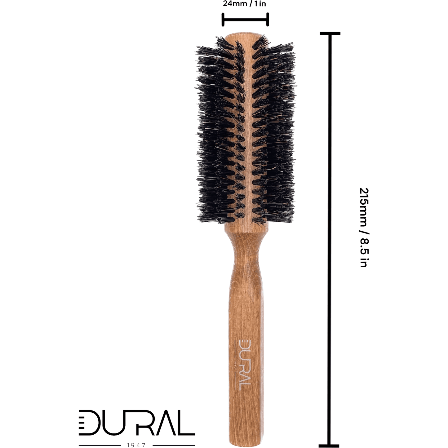 Dural RoundStyler Hair Brush 14 Rows Wood Pure Wild Boar Bristles