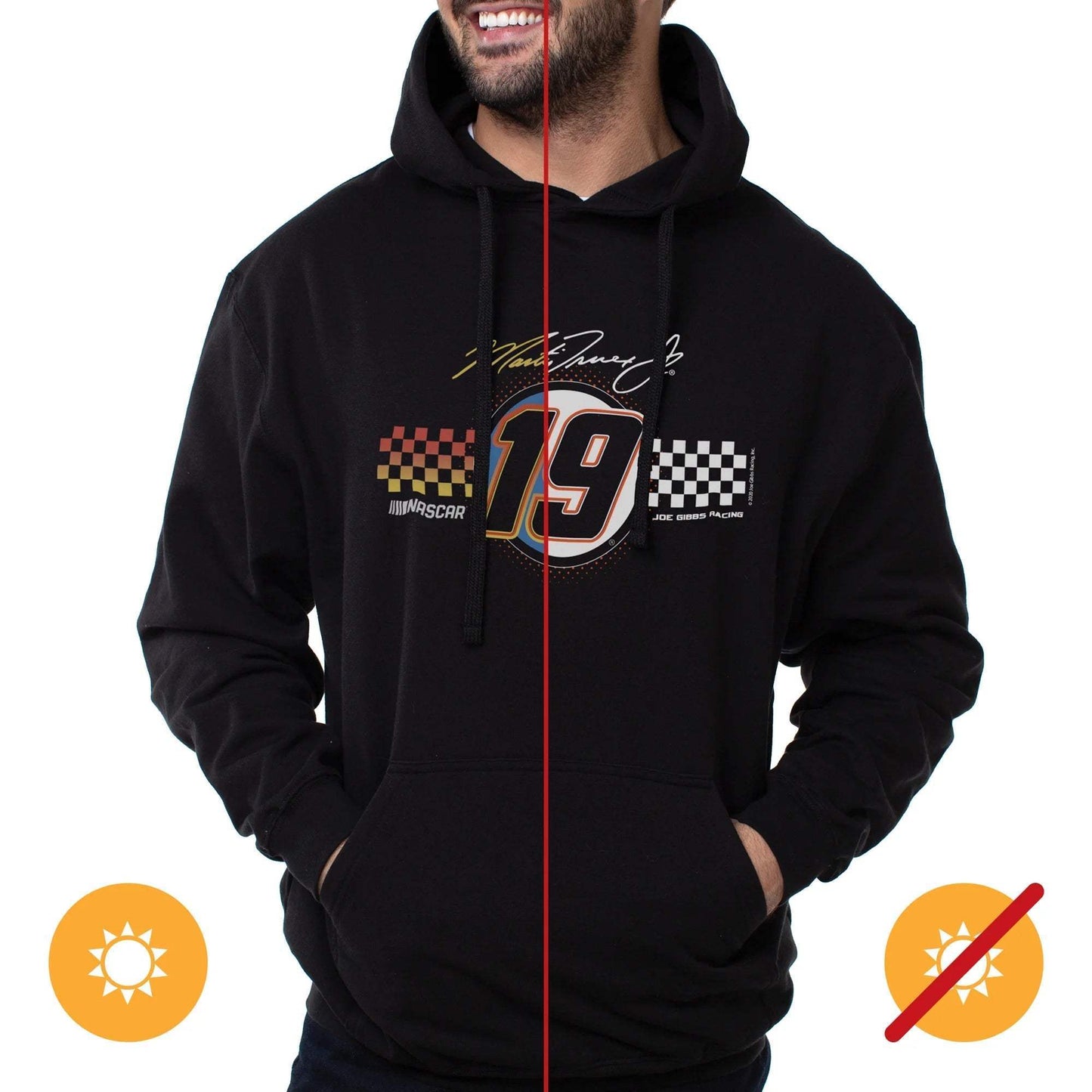 NASCAR Hooded Sweatshirt - Martin Truex Jr - 1 Black by DelSol for Men - 1 Pc T-Shirt (2XL)