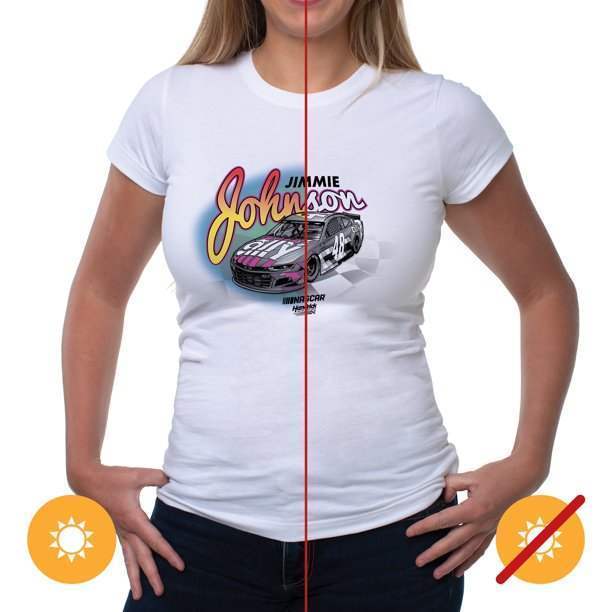 NASCAR Womens Crew Tee - Jimmie Johnson - 7 White by DelSol for Women - 1 Pc T-Shirt (S)