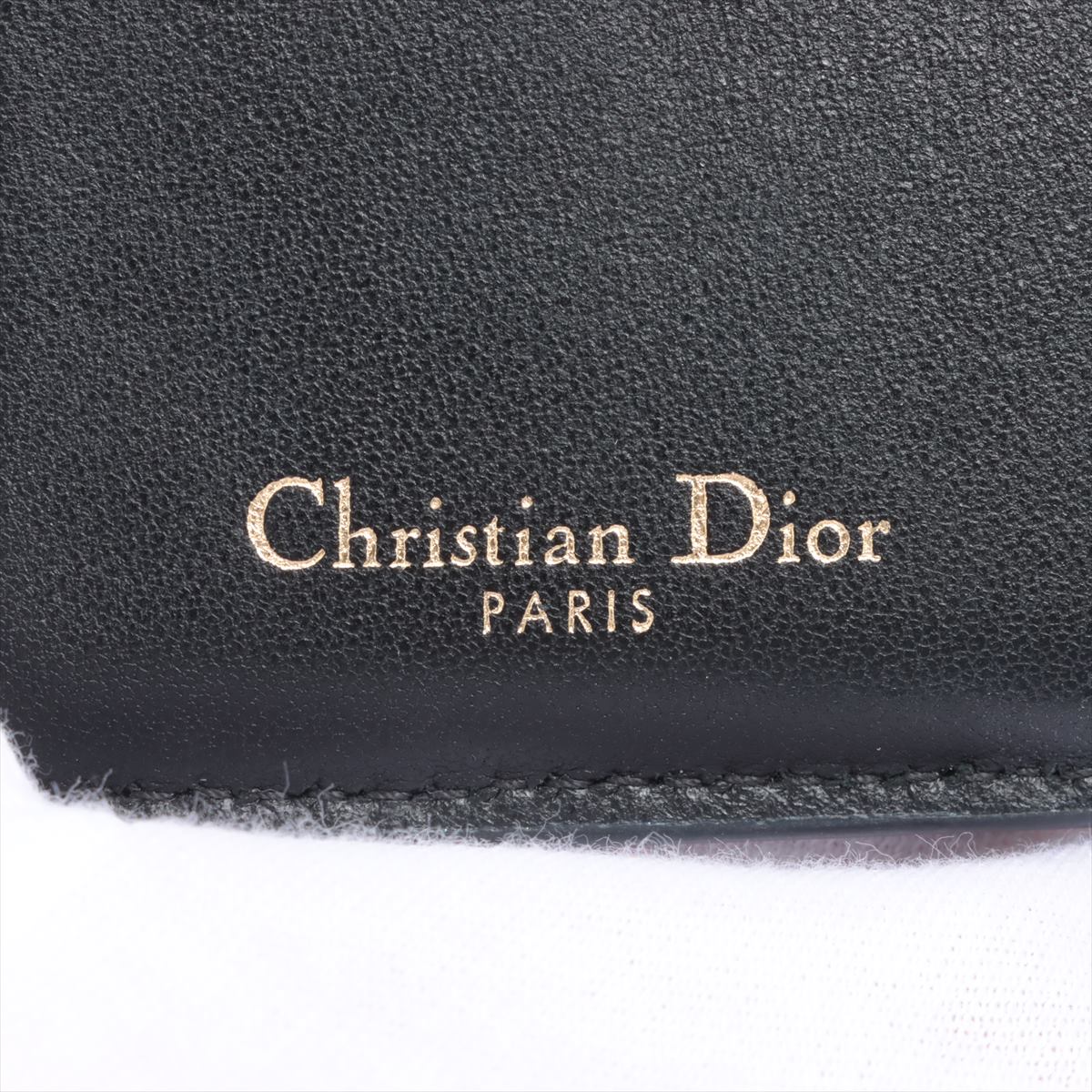 Dior Montaigne Leather Trifold Wallet Black