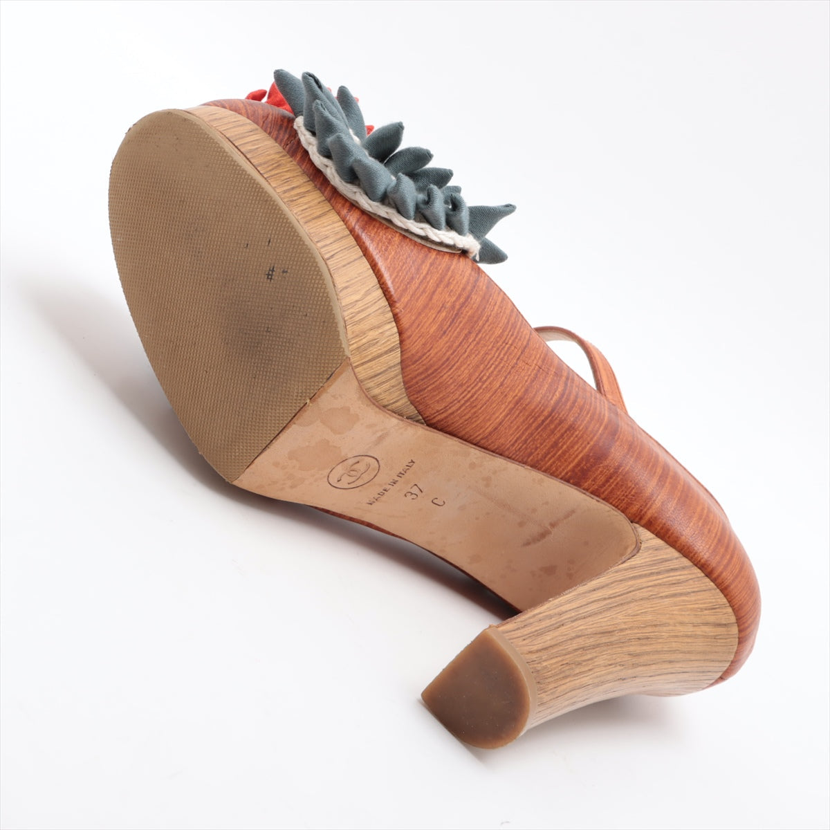 Chanel Rare Multicolor Floral Wood Pumps Limited Edition