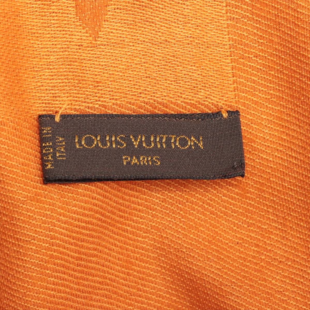 Louis Vuitton Monogram Shawl Wool & Silk Orange
