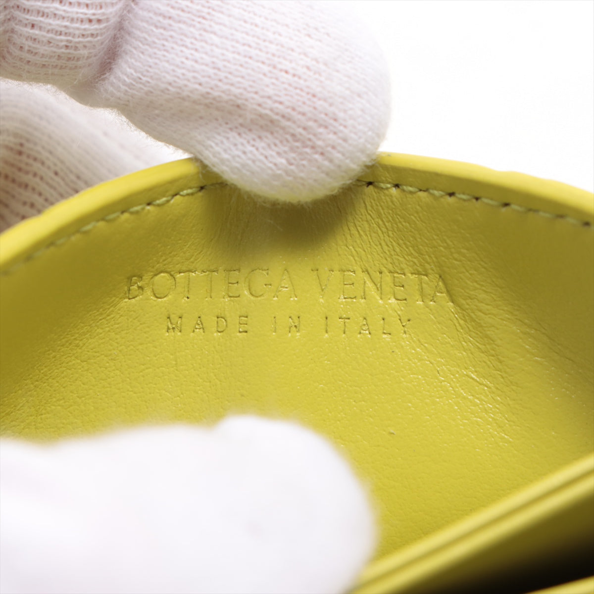 Bottega Veneta Intrecciato Leather Card Case Lime
