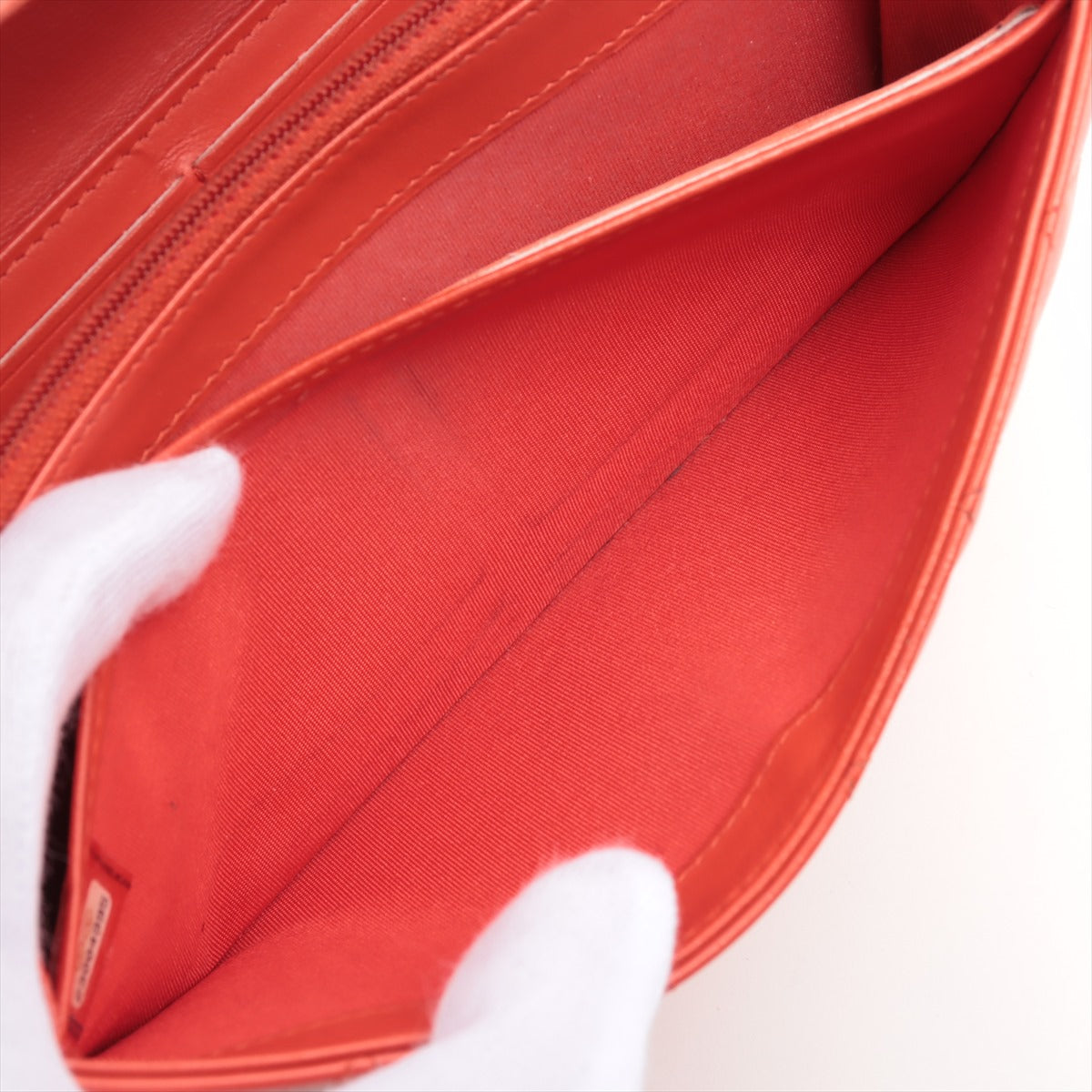 Chanel Boy Matelasse Lambskin Long Wallet Red