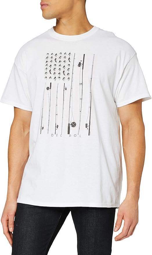 Men Classic Crew Tee - American Fly-White by DelSol for Men - 1 Pc T-Shirt (Large)