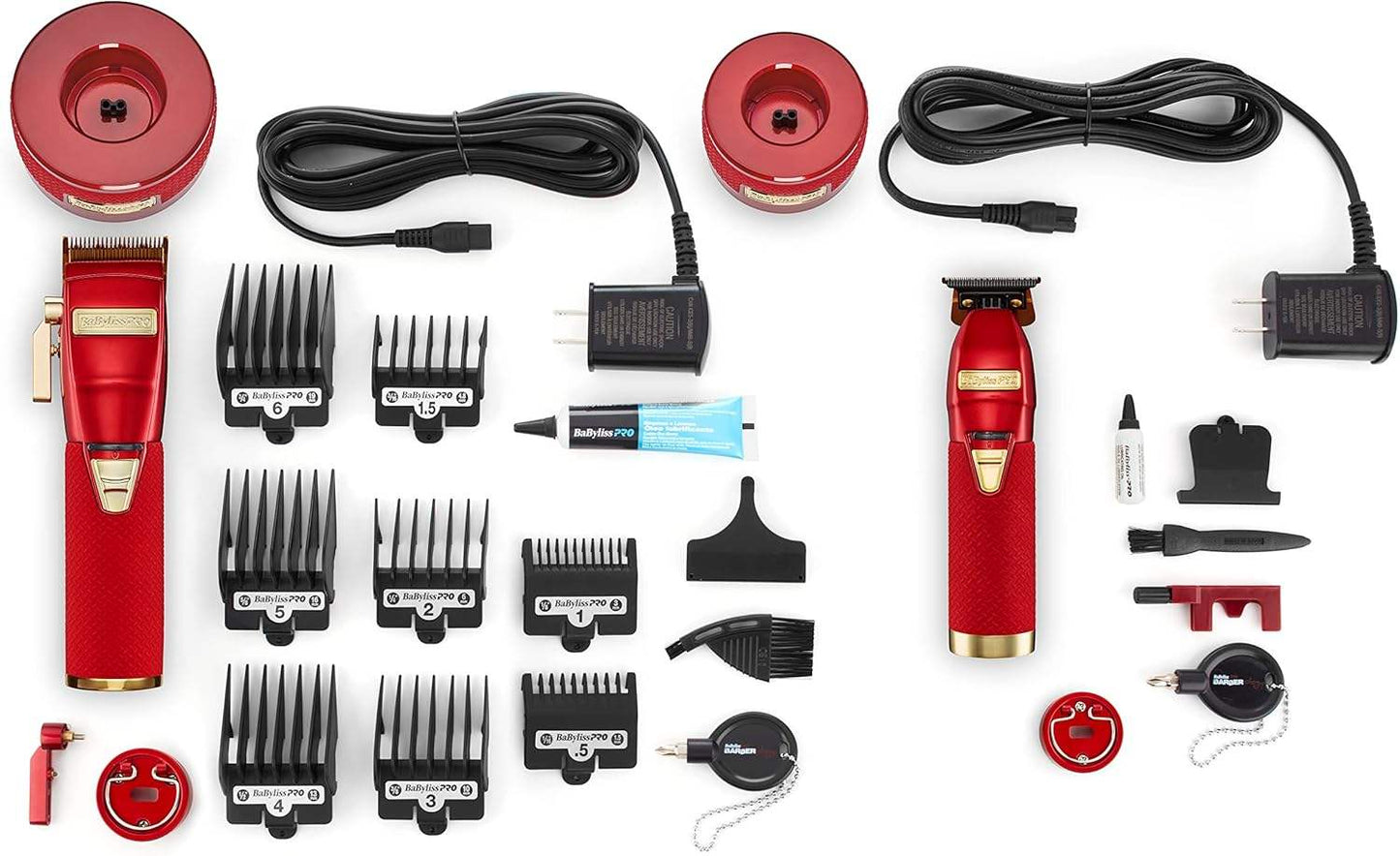 BaBylissPRO Boost FX Limited Edition Red Clipper, Trimmer & Charging Bases