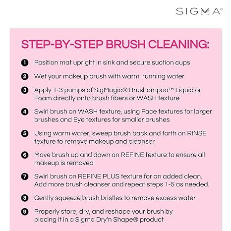 Sigma Spa Express Brush Cleaning Mat - Pink by SIGMA for Women - 1 Pc Brush Cleaner