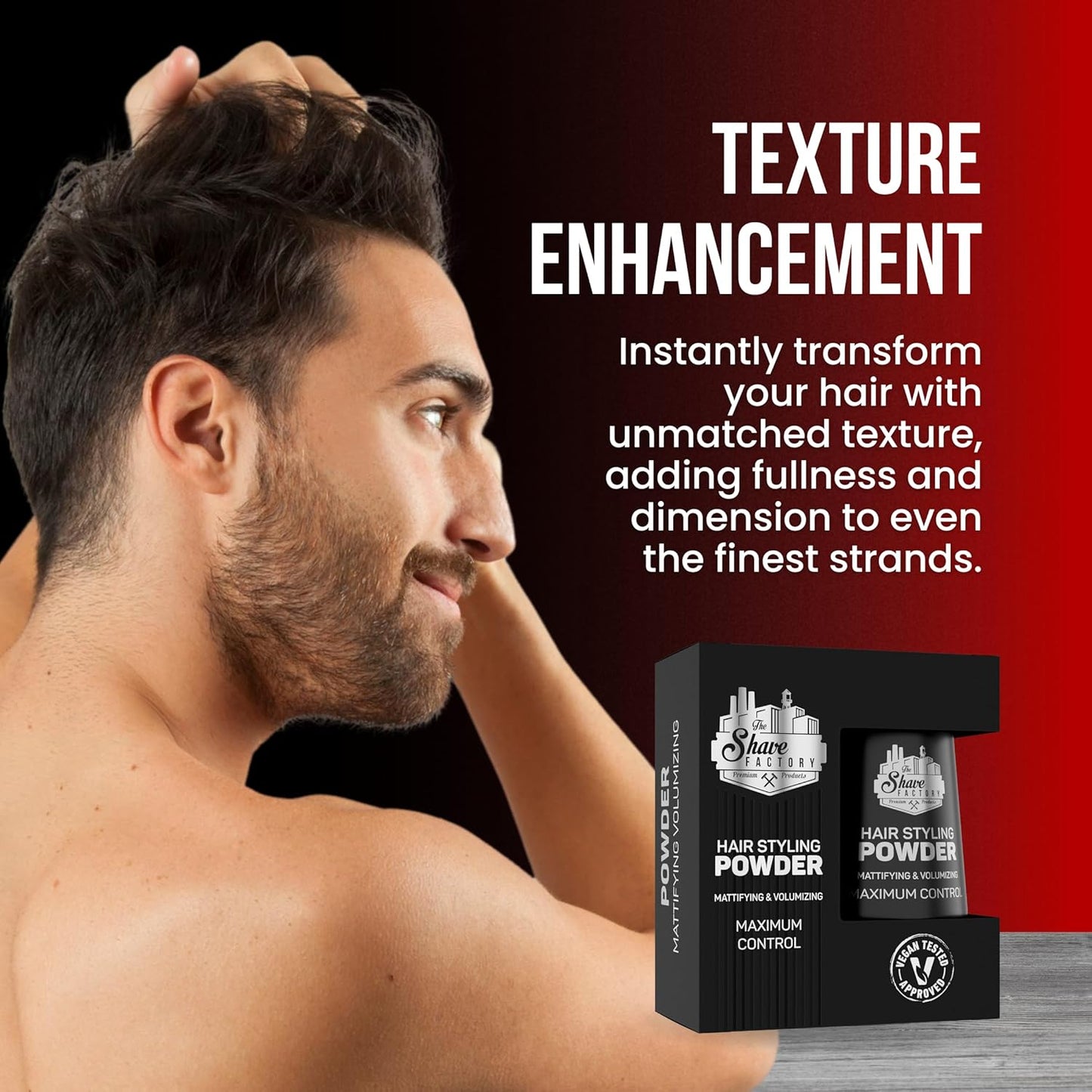 The Shave Factory Hair Styling Powder 0.7 oz Multipack