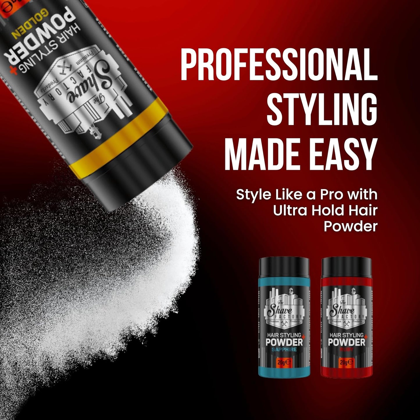 The Shave Factory Hair Styling Powder - Sapphire 0.7 oz - Multipack