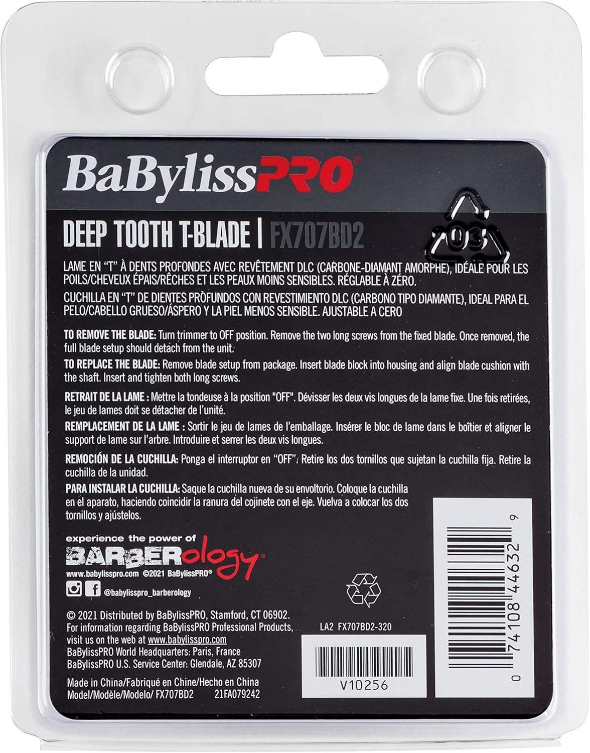 BaBylissPRO FX707BD2 Deep Tooth T-Blade Replacement Blade For FX787 & FX726