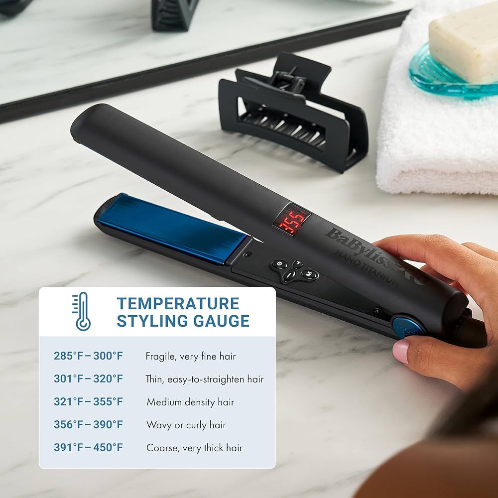 BaBylissPRO® Nano Titanium™ Limited Edition Black & Blue 1" Digital Flat Iron